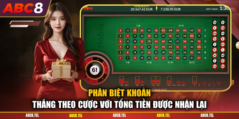 Phân biệt khoản thắng theo cược với tổng tiền được nhận lại