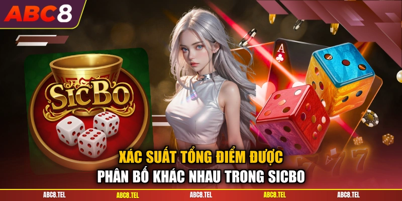 Xác suất tổng điểm được phân bố khác nhau trong Sicbo